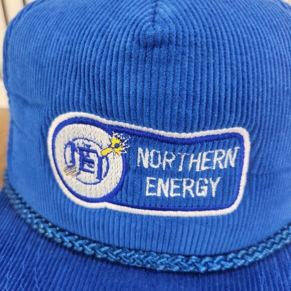 VTG Northern Energy NEI Snapback Hat Cap Blue Corduroy Rope Embroidered Mesh - Picture 3 of 10